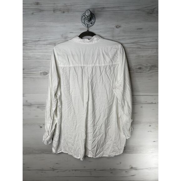 Velvet Heart Shirt Womens 1X White Tencel Button Front Long Sleeve Roll Tab Soft - Picture 9 of 9